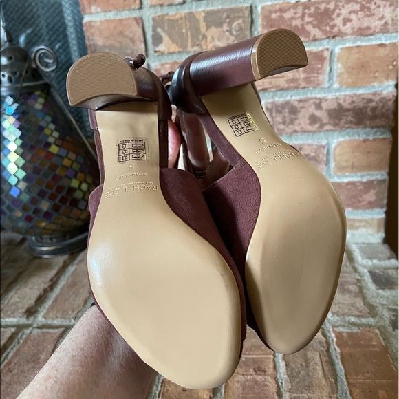 NEW Rachel Zoe Stephanie Peep Toe Sandals in Dark Rosewood - Picture 6 of 10